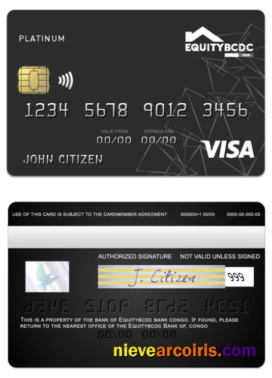 Congo EquityBCDC bank Visa Debit Platinum card